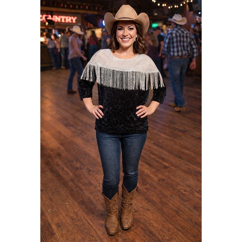 Hadise for TWIST sweater size x-small designer cowgirl glamor intricate fringe